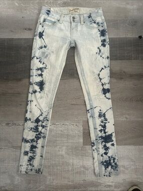 Revolt Jeans Light Blue and Dark Blue Tie-Dye Skinny Jeans